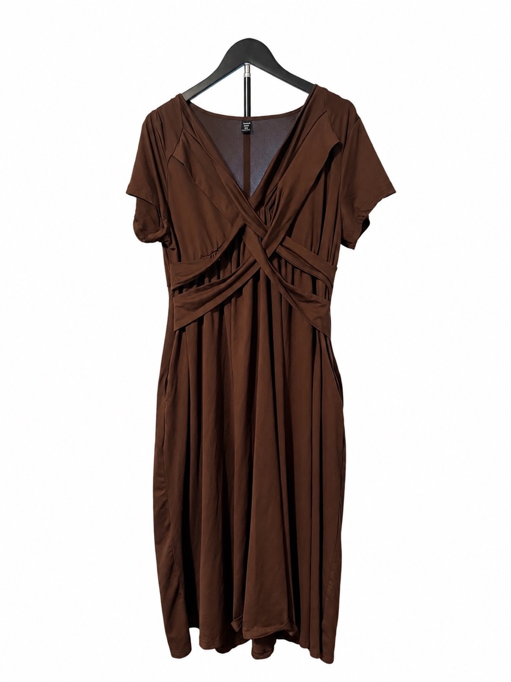 SHEIN Curve 2XL Chocolate Brown Twist Front Maxi Dress